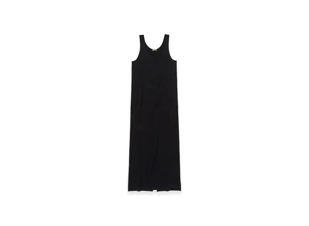 AURALEE Cotton Silk Stretch Double Face Knit Dress "Black"