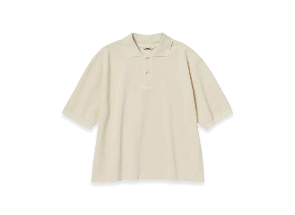 AURALEE High Gauge Pique Polo "Ivory"
