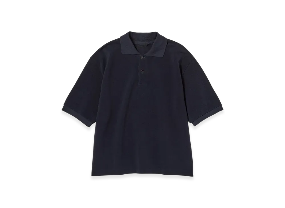 AURALEE High Gauge Pique Polo "Dark Navy"