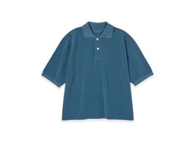AURALEE High Gauge Pique Polo "Deep Blue"