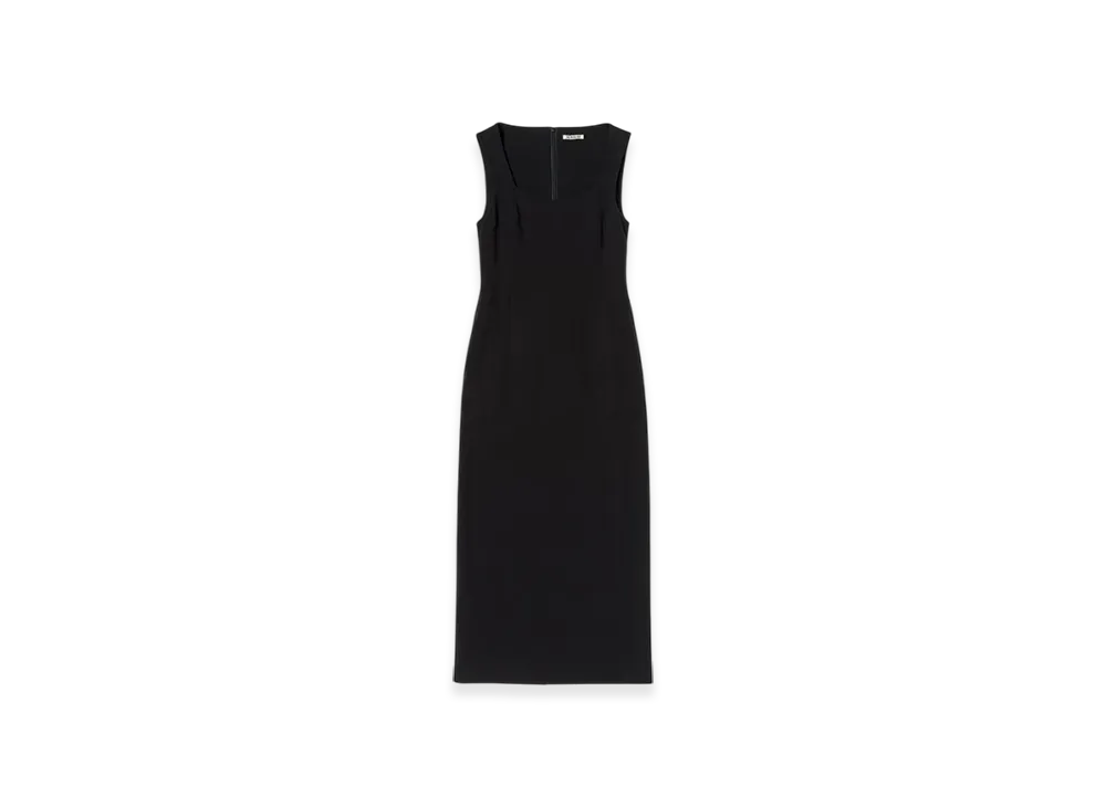 AURALEE Hard Twist Cotton Linen Gabardine Dress "Black"
