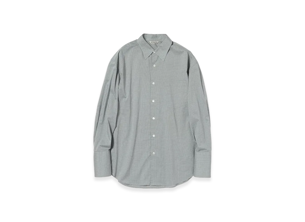 AURALEE Washed Finx Typewriter Check Shirt "Grey Check"