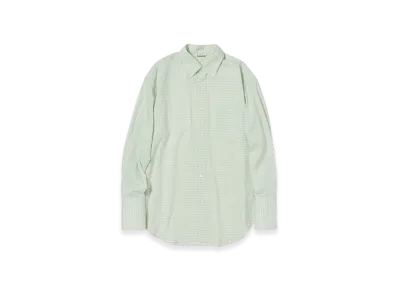 AURALEE Washed Finx Typewriter Check Shirt "Blue Check"