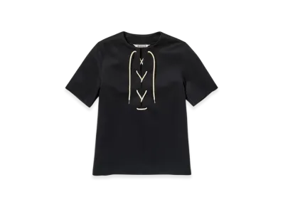 AURALEE Wetsuit Jersey Lace Up Tee "Dark Navy"