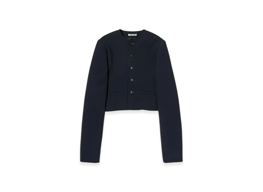 AURALEE High Density Wool Twill Short Jacket "Dark Navy"