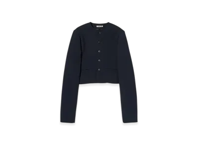 AURALEE High Density Wool Twill Short Jacket "Dark Navy"