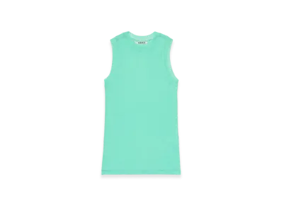 AURALEE Super High Gauge Sheer Rib Tank Top "Aqua Green"