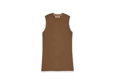 AURALEE Super High Gauge Sheer Rib Tank Top "Brown"