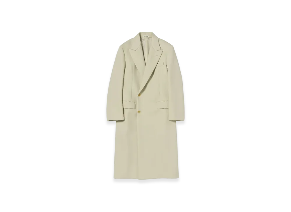 AURALEE Sponge Wool Twill Double Breasted Coat "Ivory"