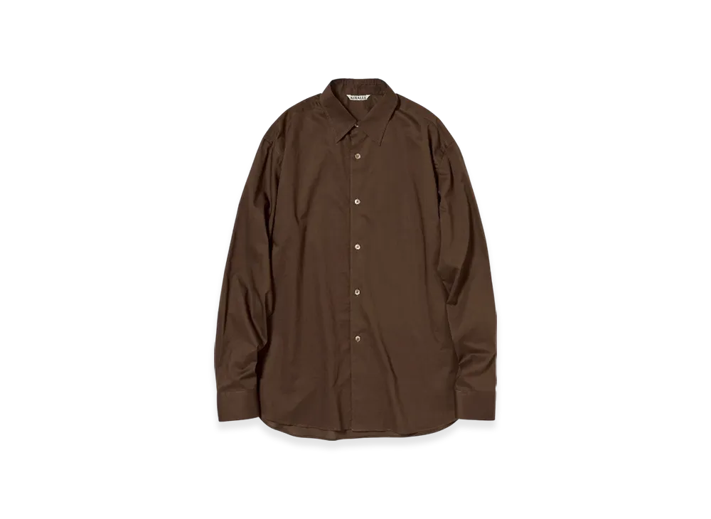 AURALEE Washed Finx Typewriter Shirt "Dark Brown"