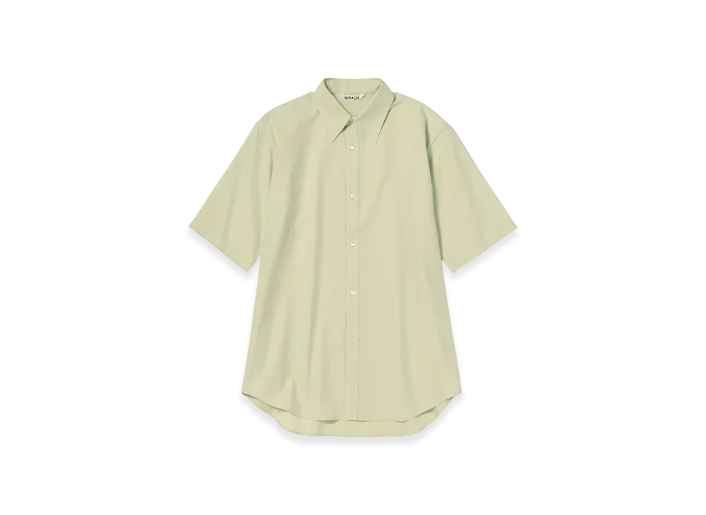 AURALEE Washed Finx Twill Half Sleeved Shirt "Light Green"