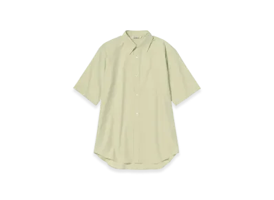 AURALEE Washed Finx Twill Half Sleeved Shirt "Light Green"