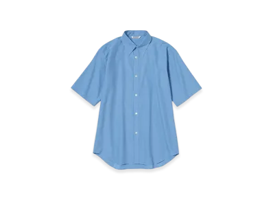 AURALEE Washed Finx Twill Half Sleeved Shirt "Blue"