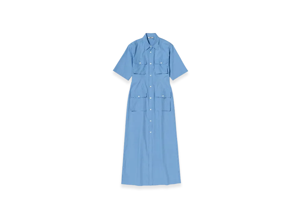 AURALEE Washed Finx Twill Shirt Dress "Blue"