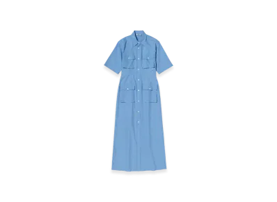 AURALEE Washed Finx Twill Shirt Dress "Blue"