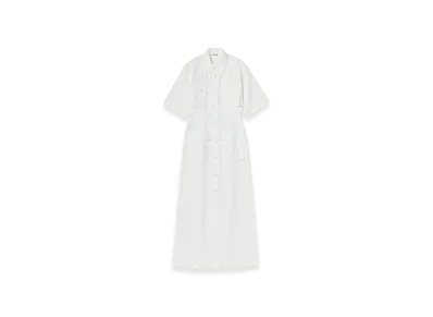 AURALEE Washed Finx Twill Shirt Dress "White"