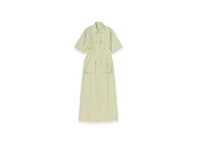 AURALEE Washed Finx Twill Shirt Dress "Light Green"