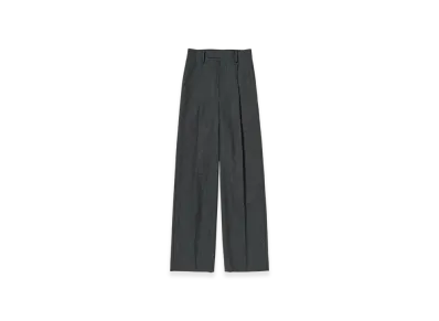 AURALEE Wool Kid Mohair Hop Sack One-Tuck Slacks "Charcoal"