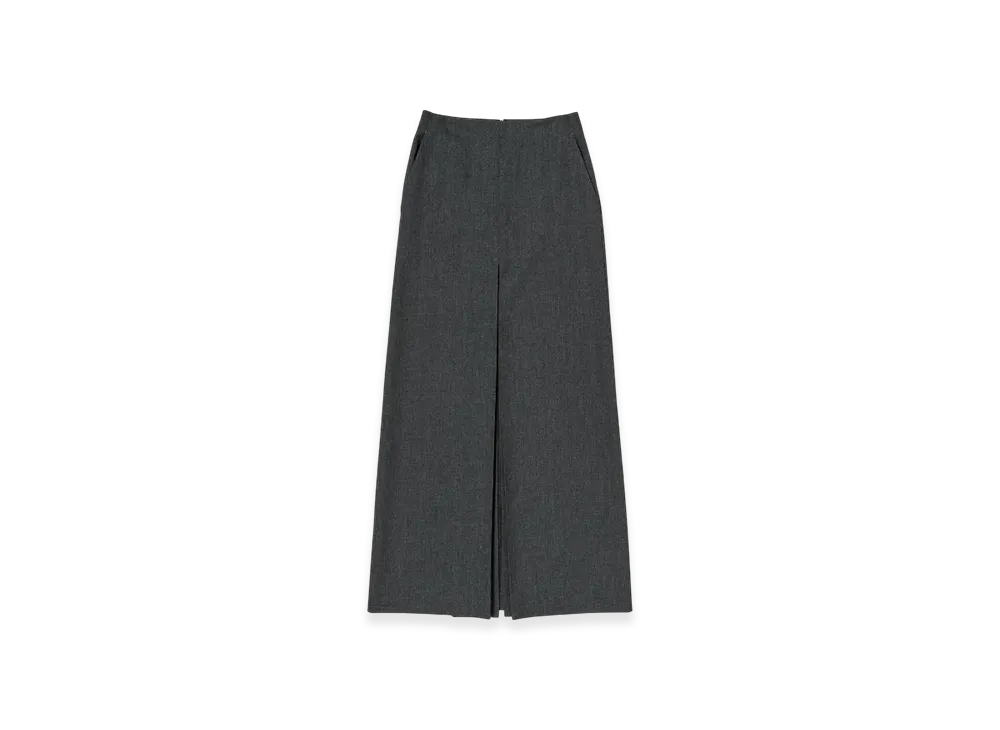 AURALEE Wool Kid Mohair Hop Sack Slit Skirt "Charcoal"
