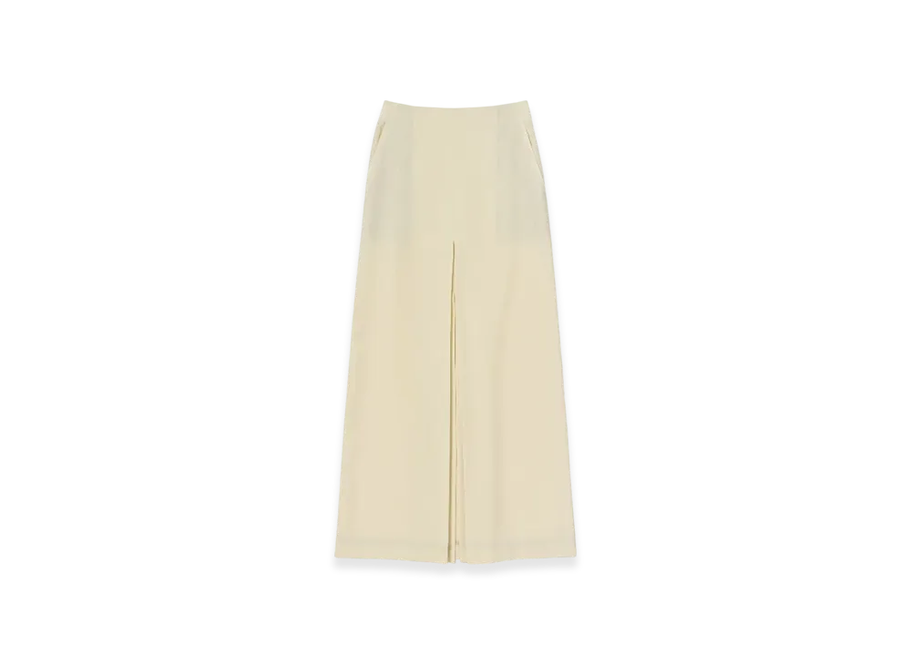 AURALEE Wool Kid Mohair Hop Sack Slit Skirt "Ivory White"