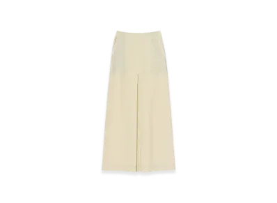 AURALEE Wool Kid Mohair Hop Sack Slit Skirt "Ivory White"