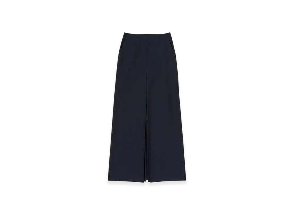 AURALEE Wool Kid Mohair Hop Sack Slit Skirt "Dark Navy"