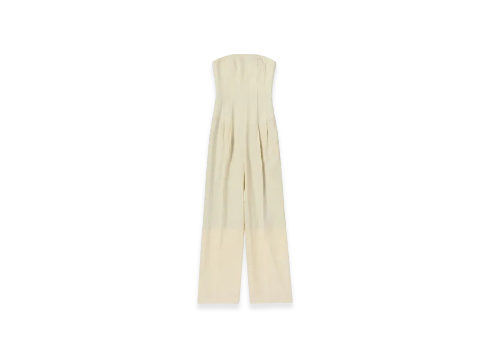 AURALEE Wool Kid Mohair Hop Sack Jumpsuit "Ivory White"