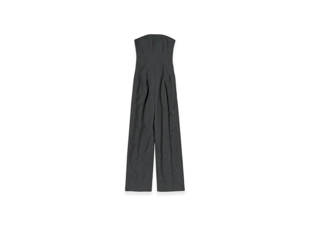 AURALEE Wool Kid Mohair Hop Sack Jumpsuit "Charcoal"