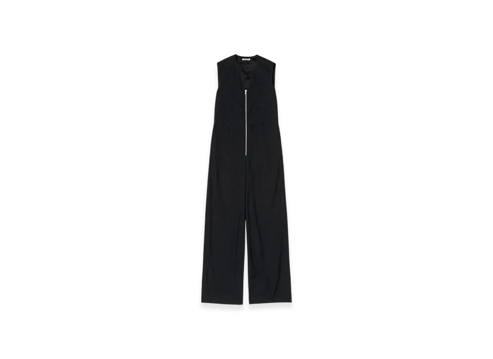 AURALEE Wool Herringbone Sleeveless Jumpsuit "Black"