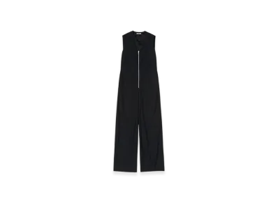 AURALEE Wool Herringbone Sleeveless Jumpsuit "Black"
