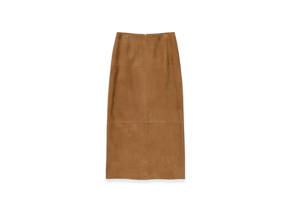 AURALEE Lamb Suede Skirt "Camel"