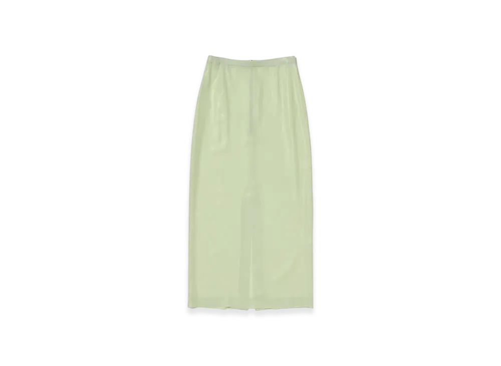 AURALEE Foil Printed Silk Lawn Skirt "Pale Green"
