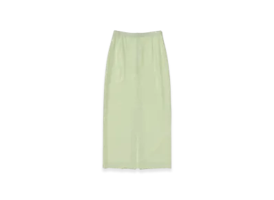 AURALEE Foil Printed Silk Lawn Skirt "Pale Green"