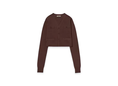 AURALEE Super High Gauge Cotton Knit Cardigan "Brown"