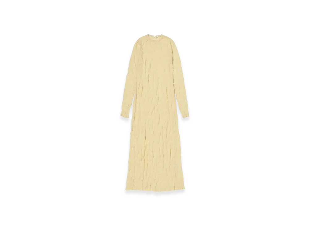 AURALEE Wrinkled Wool Polyester High Gauge Knit Dress "Yellow"