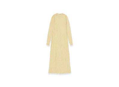 AURALEE Wrinkled Wool Polyester High Gauge Knit Dress "Yellow"