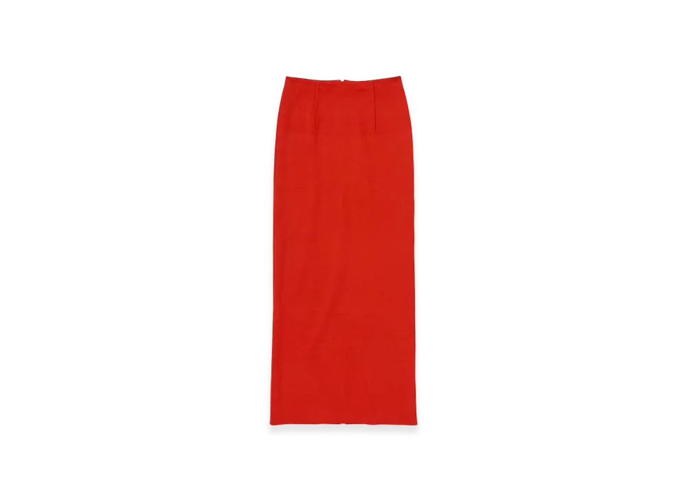 AURALEE Cotton Silk Stretch Double Face Knit Skirt "Red"