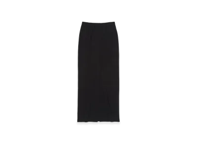 AURALEE Cotton Silk Stretch Double Face Knit Skirt "Black"