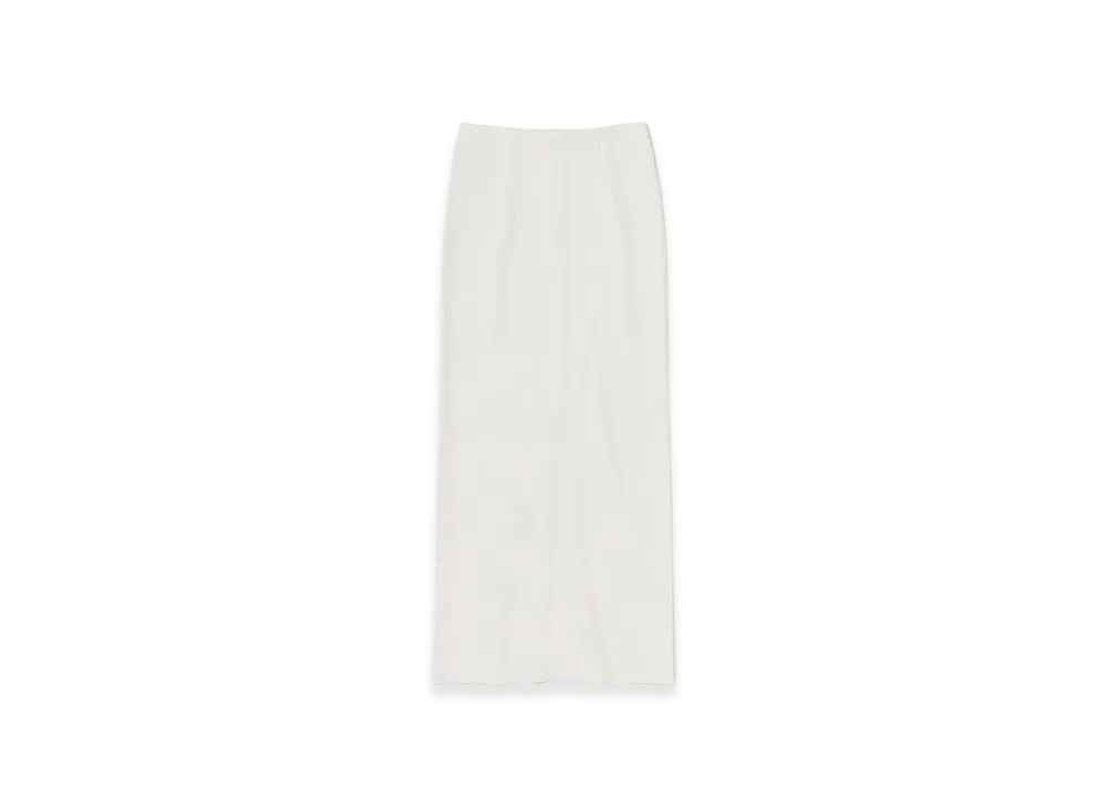AURALEE Cotton Silk Stretch Double Face Knit Skirt "Ivory White"