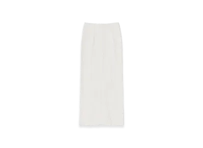 AURALEE Cotton Silk Stretch Double Face Knit Skirt "Ivory White"
