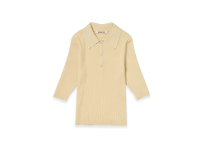 AURALEE Cotton High Gauge Rib Knit Polo "Yellow"