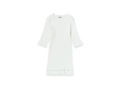 AURALEE Cotton High Gauge Rib Knit Tee "White"