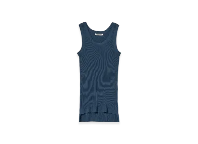 AURALEE Cotton High Gauge Rib Knit Tank Top "Navy"