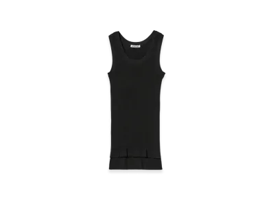 AURALEE Cotton High Gauge Rib Knit Tank Top "Black"
