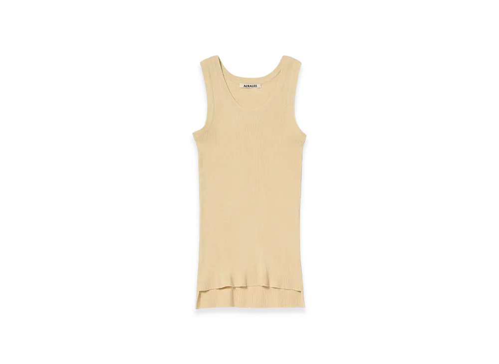 AURALEE Cotton High Gauge Rib Knit Tank Top "Yellow"