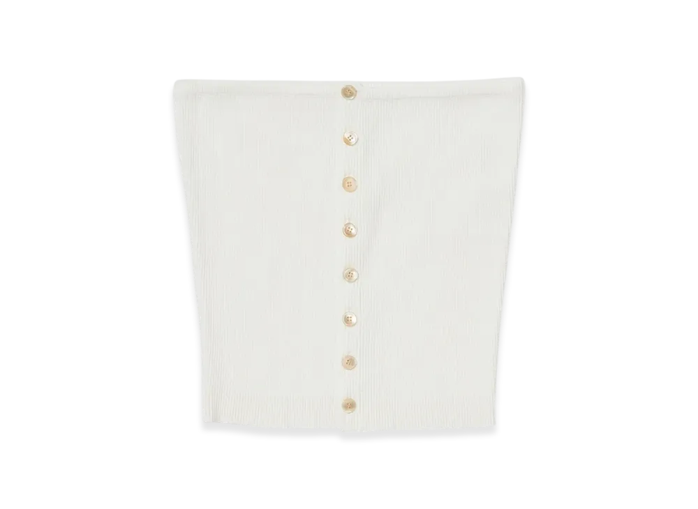 AURALEE Cotton High Gauge Rib Knit Bandeau "White"