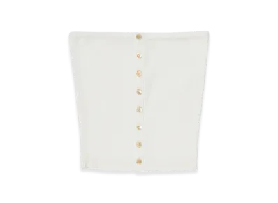 AURALEE Cotton High Gauge Rib Knit Bandeau "White"