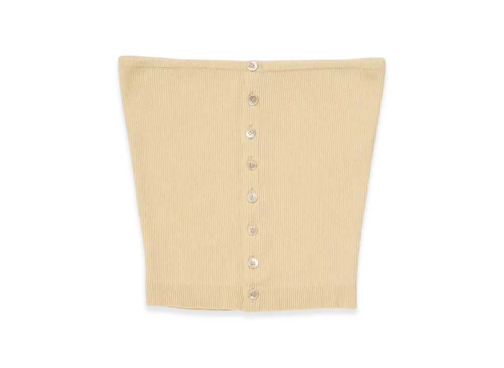 AURALEE Cotton High Gauge Rib Knit Bandeau "Yellow"