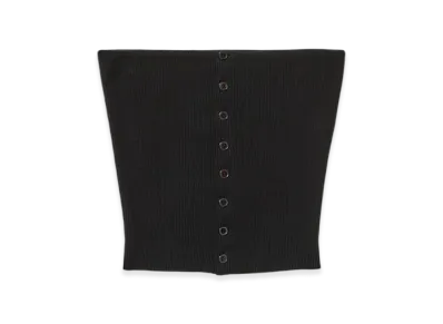 AURALEE Cotton High Gauge Rib Knit Bandeau "Black"