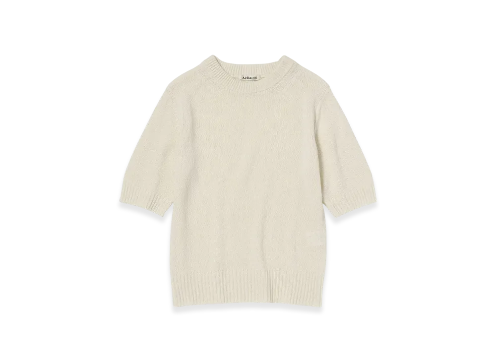 AURALEE Summer Cashmere Knit Tee "Ivory White"